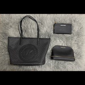 Michael Kors MK tote with wallet and cosmetic bag